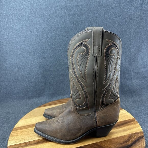 Laredo Cheyenne Women's Embroidered Cowgirl Boots 5732 Lea Vamp.Fox Sz 8M Brown - Picture 5 of 9